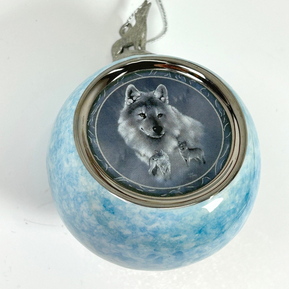 Spirit of‎ the Wilderness Bradford Exchange Wolf Ornament Silver Scout 1997